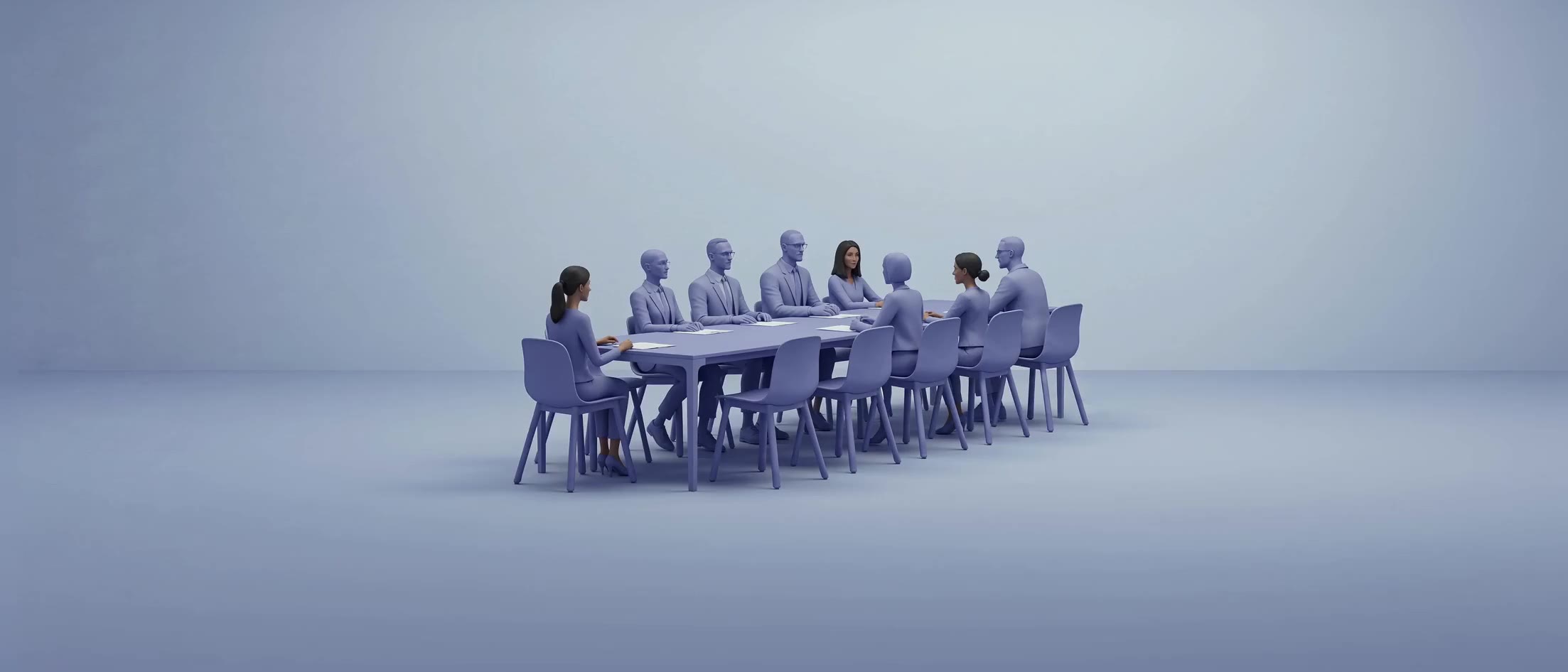 Un tavolo da riunione con sedie — simbolo della collaborazione